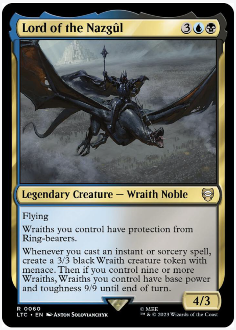 nazgul card sleeves Lord of the Nazgul Commander Deck