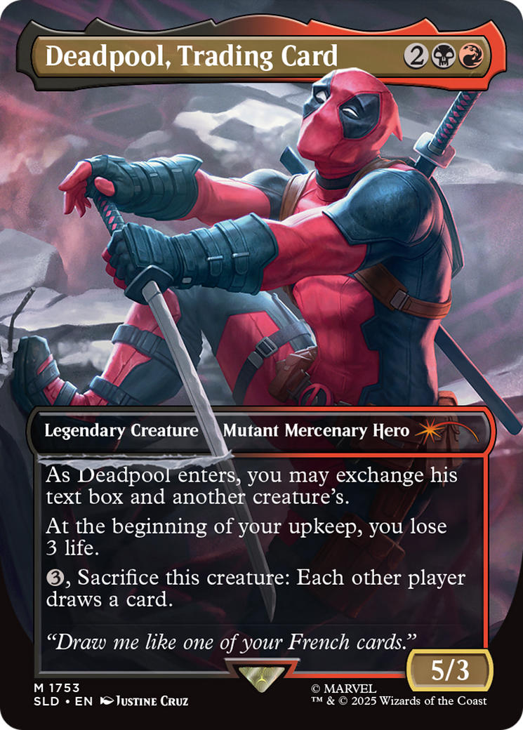 *Commissioned Custom* Deadpool, Trading Card